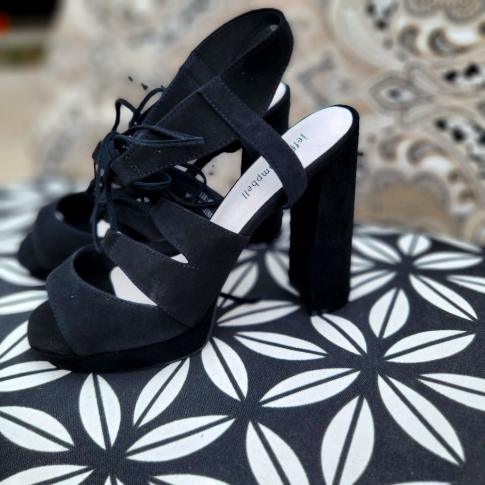 BNIB Black Lace Up Jeffrey Campbell Heels